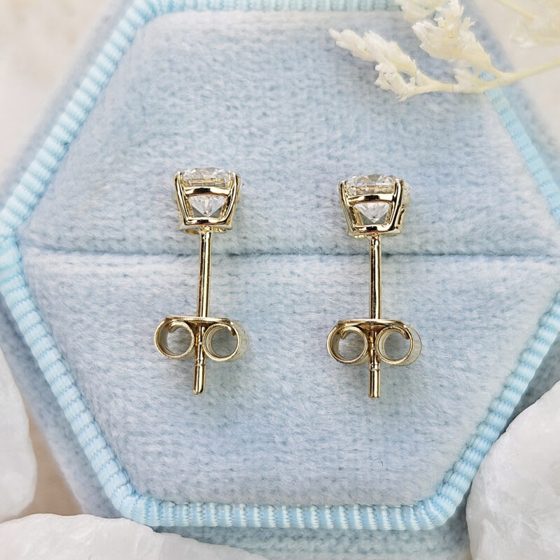 Lab grown diamond stud earrings in 14ct yellow gold — 4