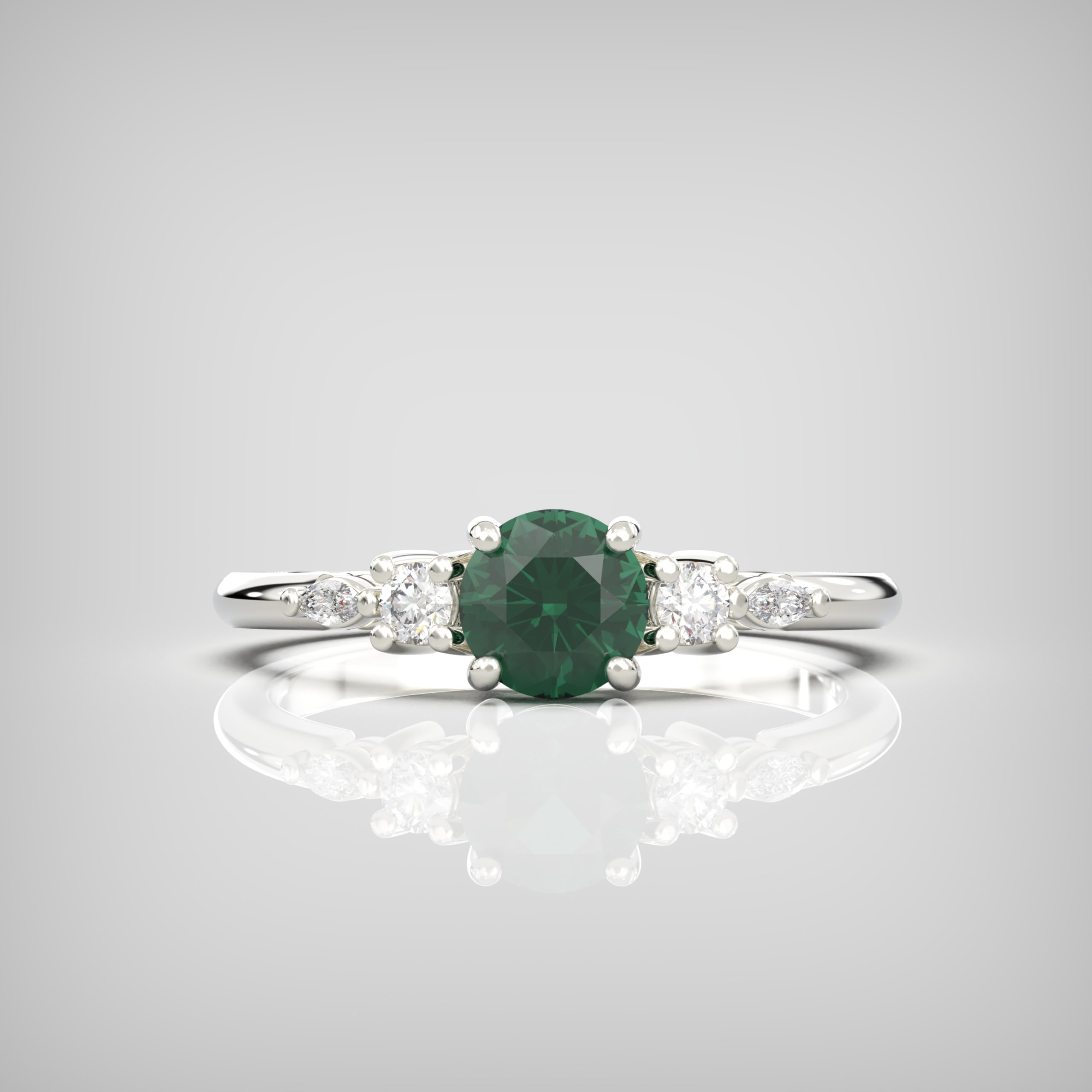 'Arlet' Emerald & Diamond Ring - alternate view