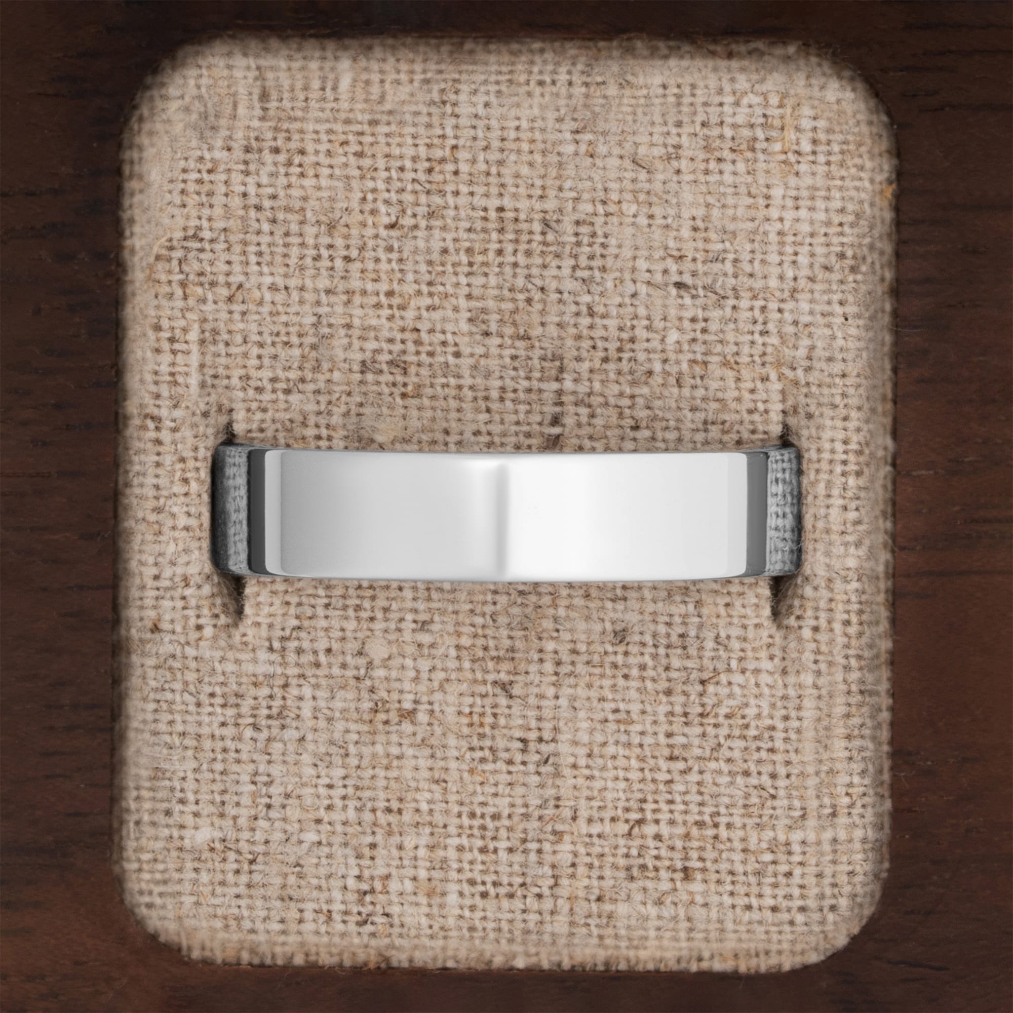 Flat court wedding band  - alternate view