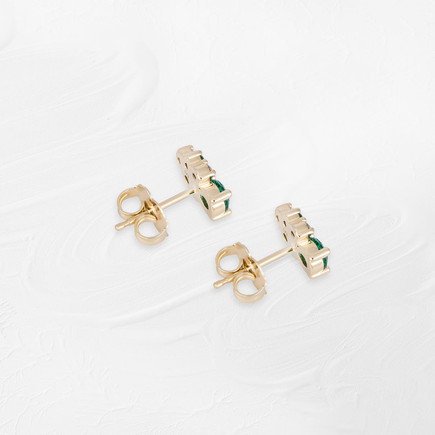  Lab-Grown Emerald and Lab Grown Diamond Cluster Earrings — 2