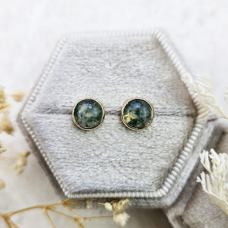 Moss agate earrings — 1
