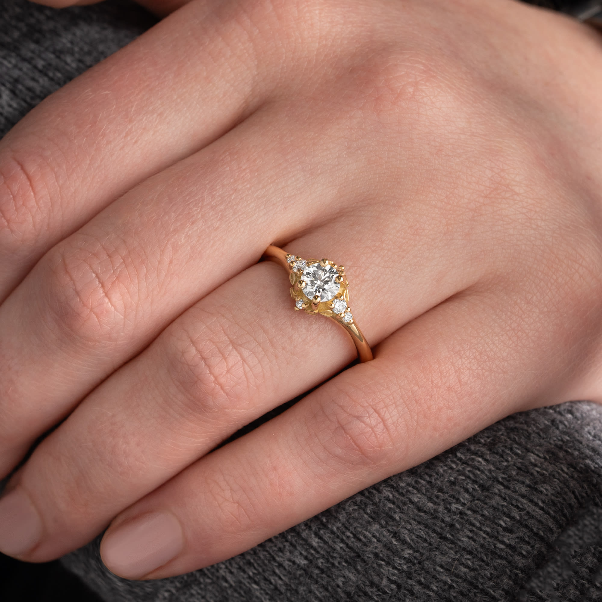 'Forest Vow' lab grown diamond ring - alternate view