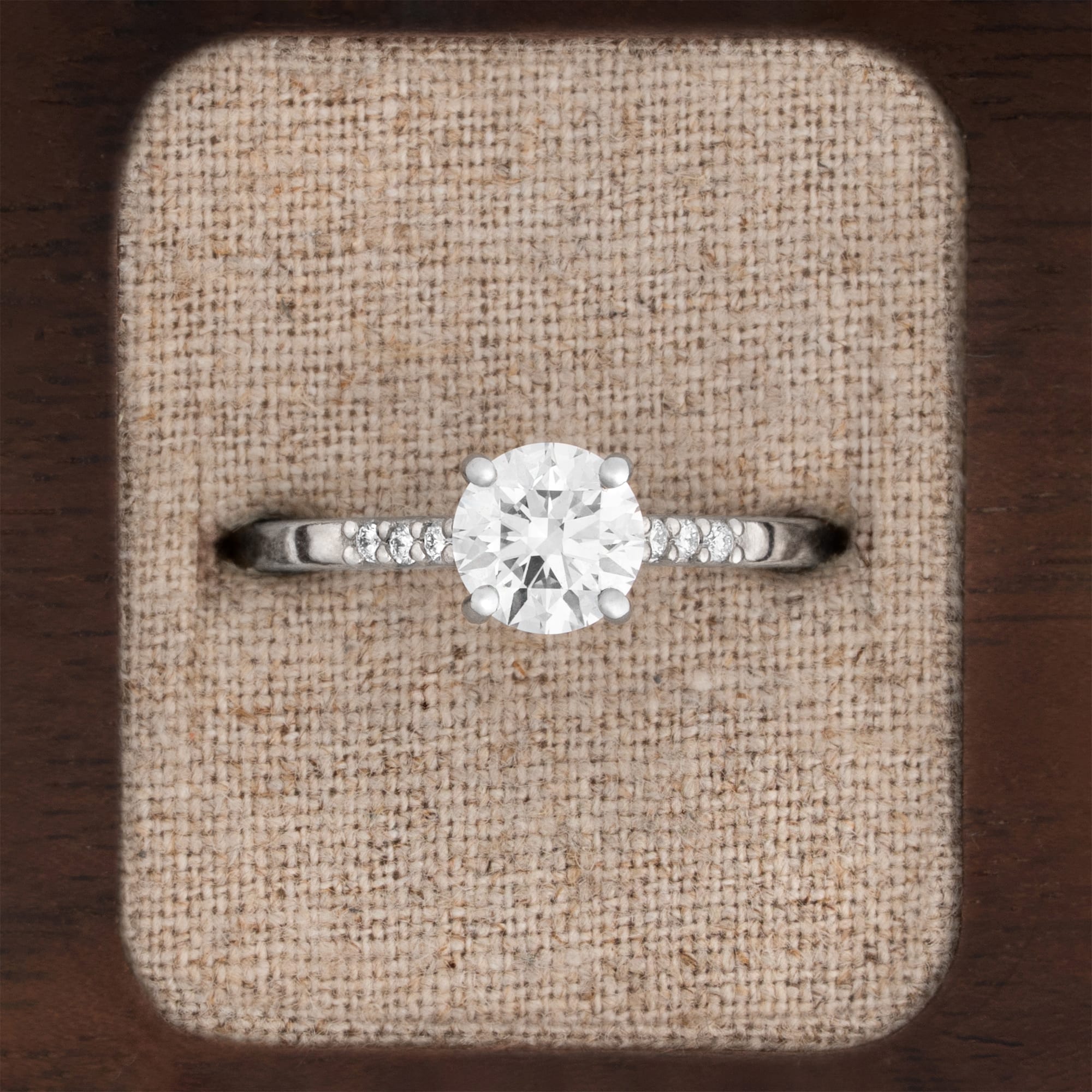 Round brilliant cut solitaire lab grown diamond ring — 1