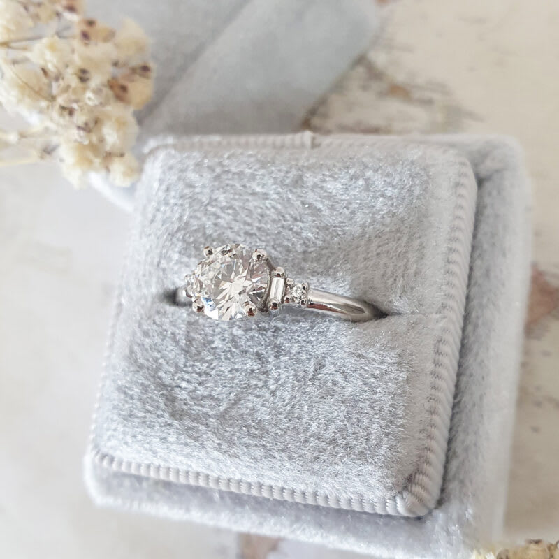 Art deco inspired lab grown diamond engagement ring — 2