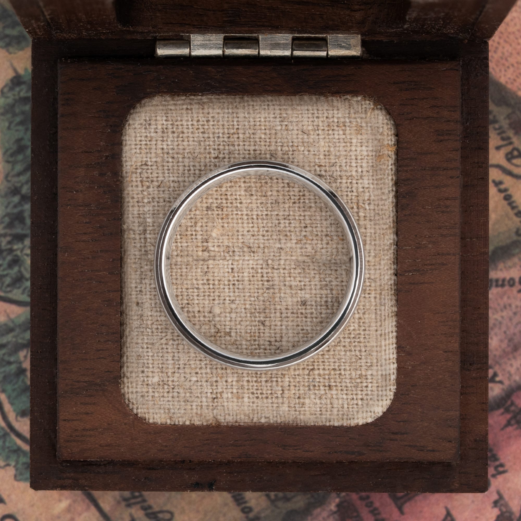 Diamond cut brushed wedding band — 3