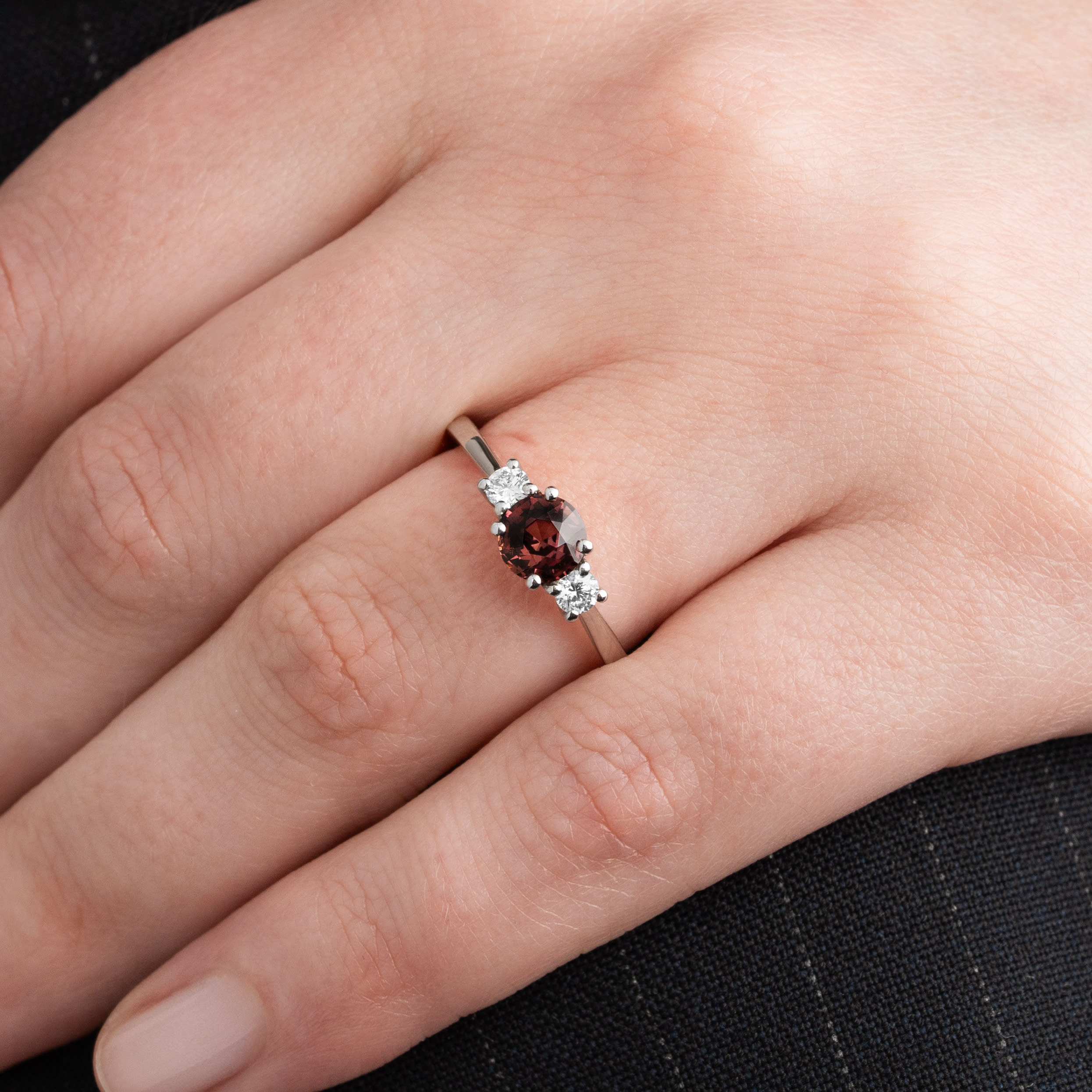 'Hestia' Orange sapphire and diamond ring - alternate view