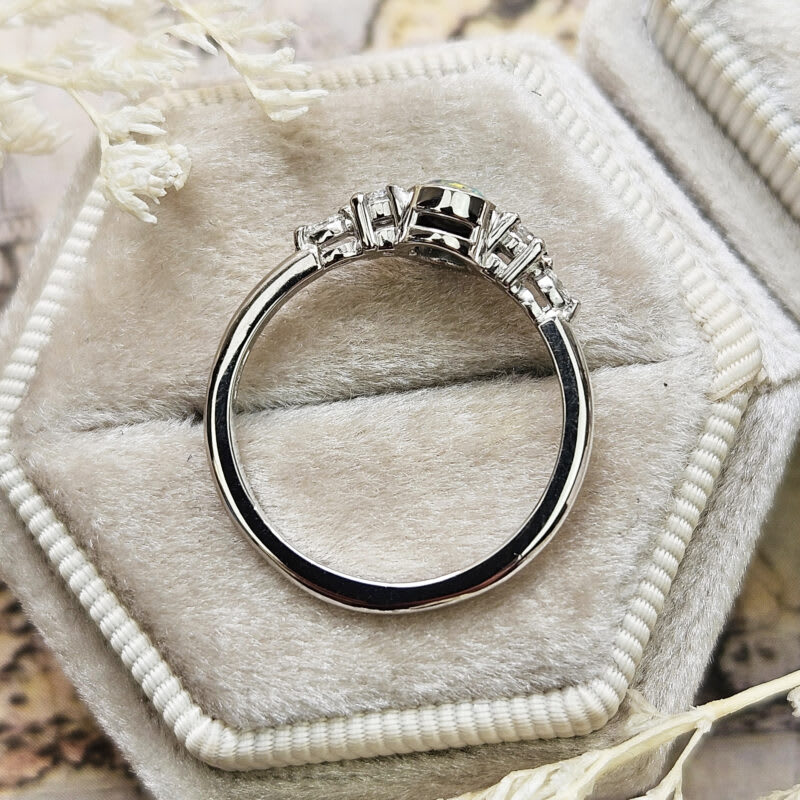 Black opal and diamond ring — 4