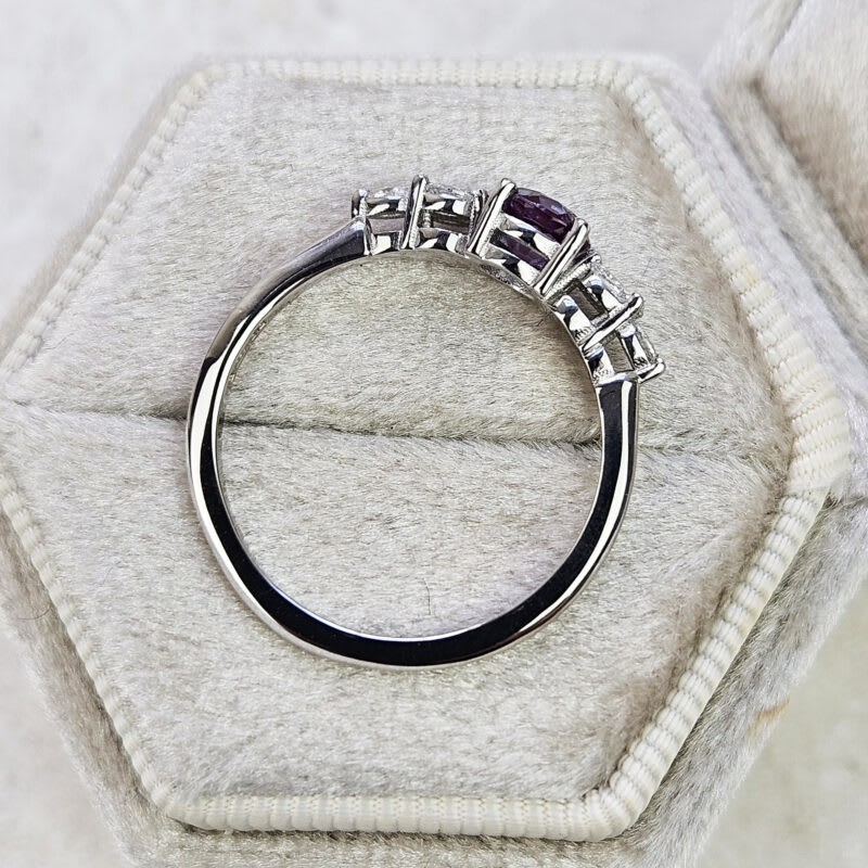 Alexandrite and marquise diamond ring — 5
