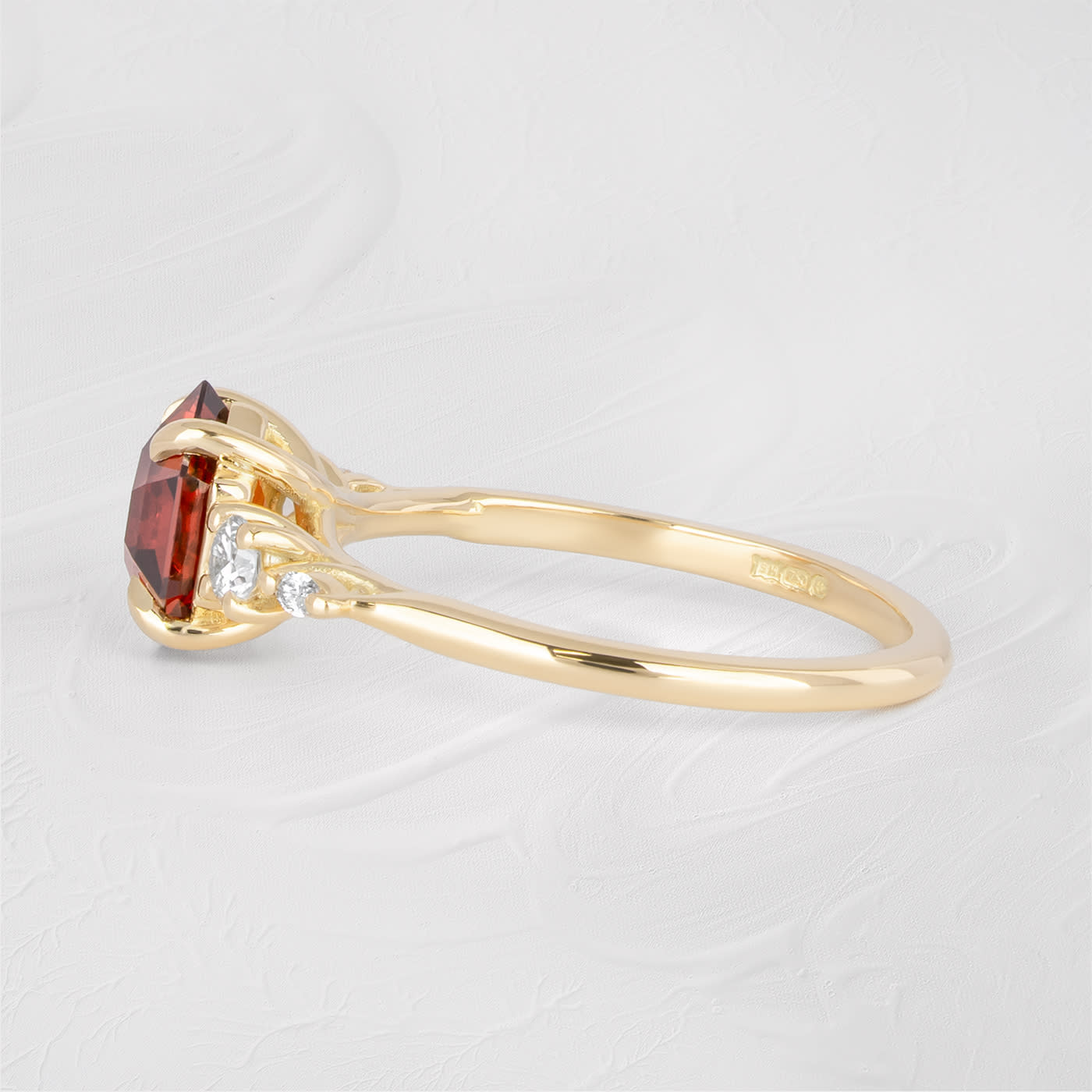 'Sonder' Hexagon spessartine garnet and diamond trellis ring  — 4