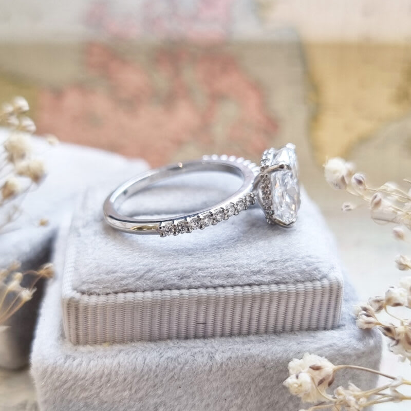 Cushion hidden halo diamond ring — 3