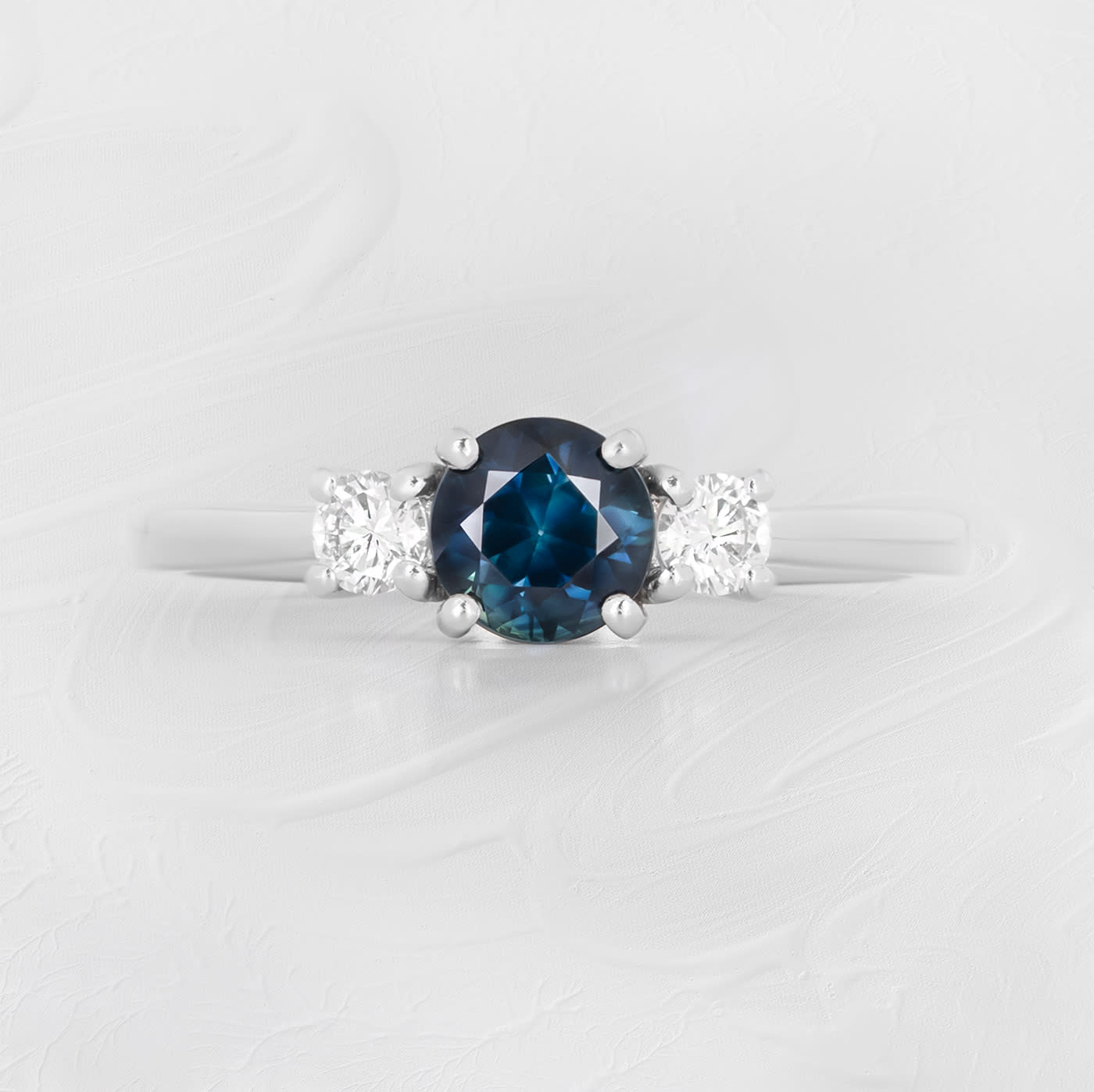 Australian deep blue sapphire and diamond ring — 1