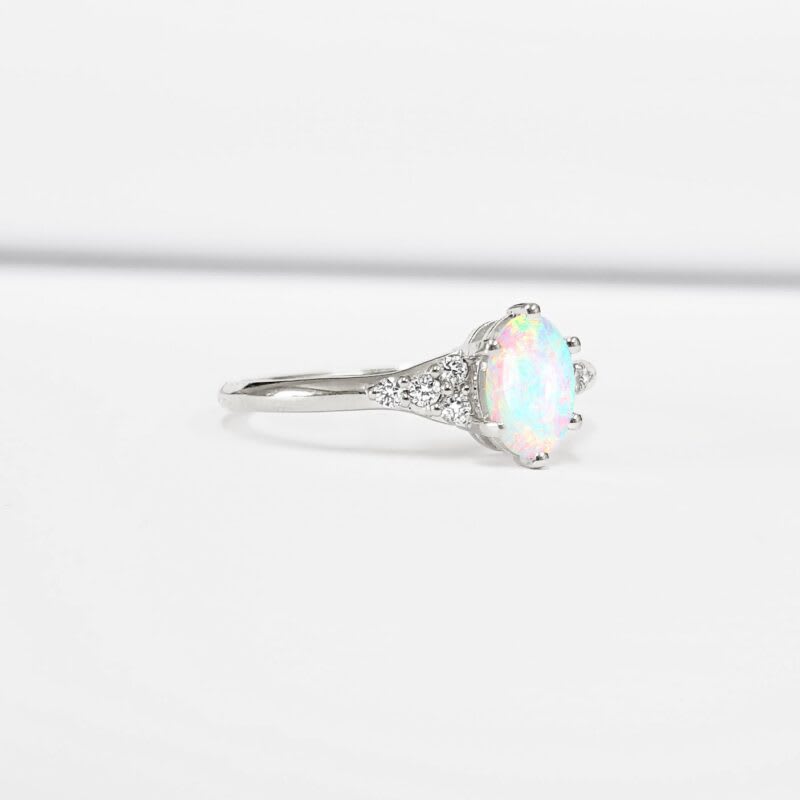 Opal and diamond art deco inspired ring  — 3