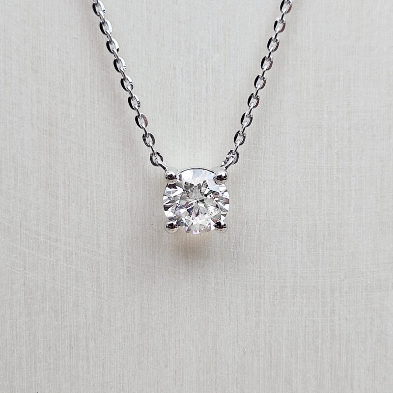 Lab grown diamond necklace in 14ct white gold — 1