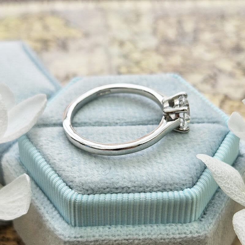 Round brilliant cut solitaire lab grown diamond ring — 4
