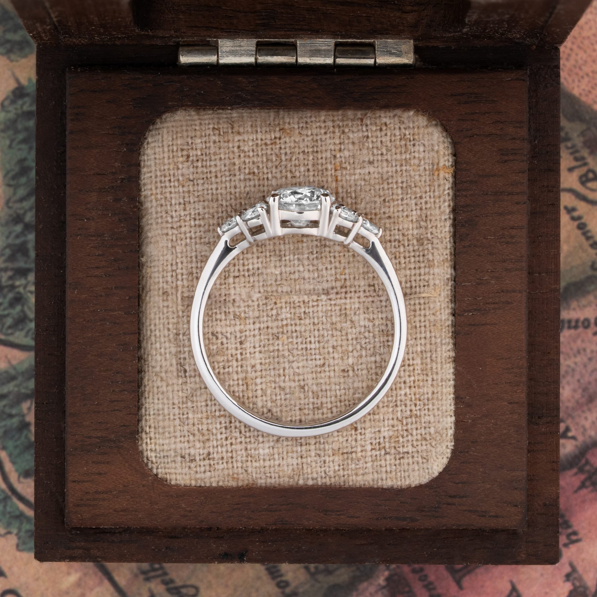 Round brilliant cut lab grown diamond ring in platinum — 2