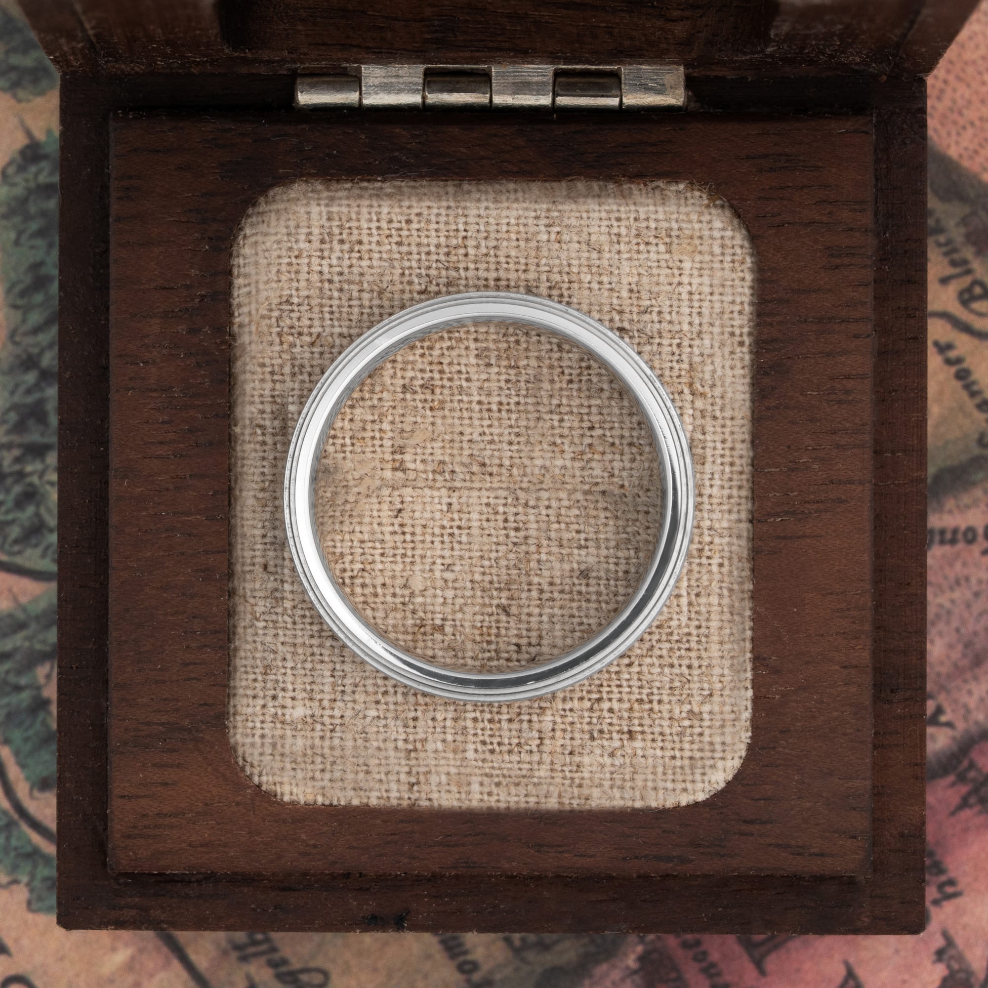 Double stepped edge wedding band — 4