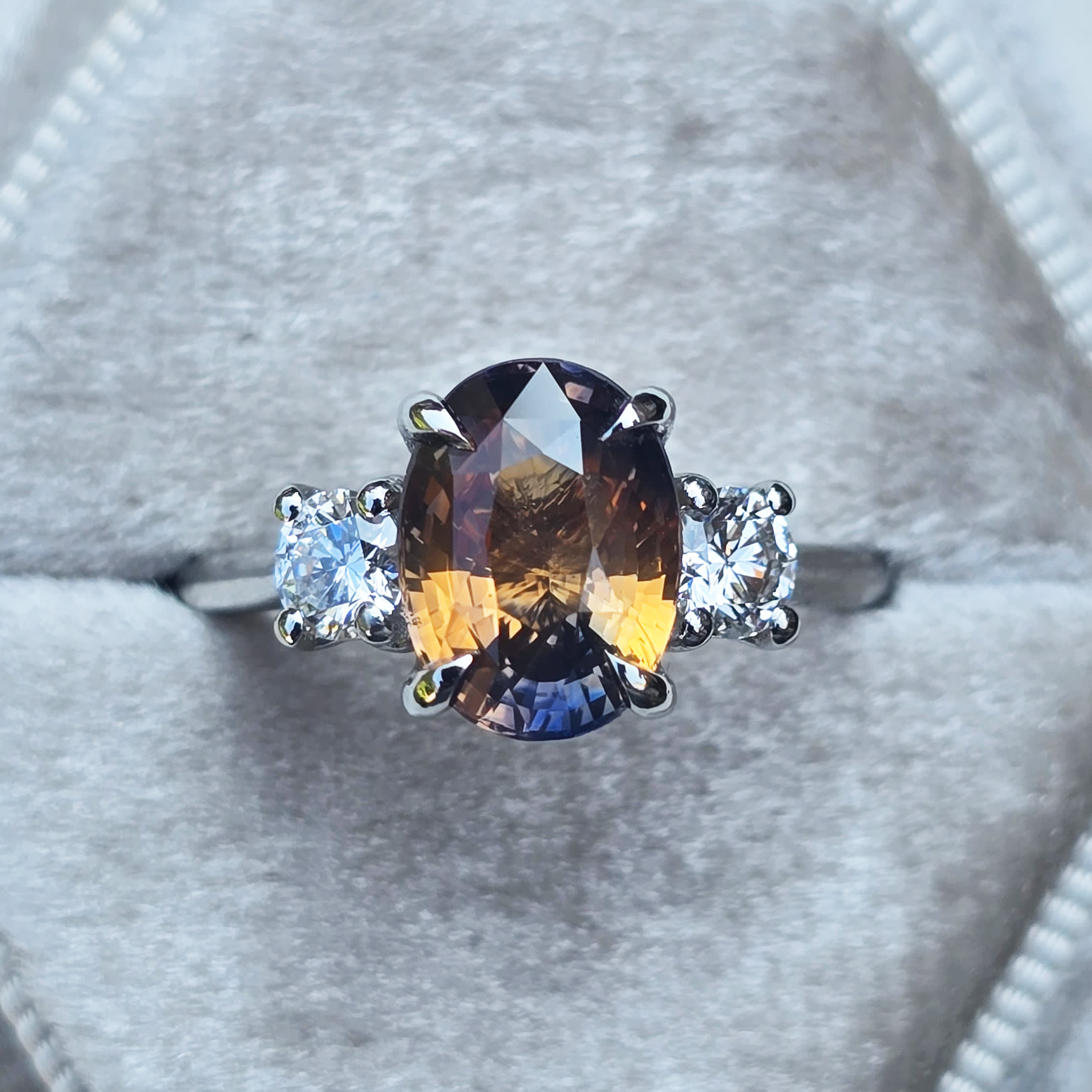 'Ocean Sunset' sapphire and diamond ring — 3