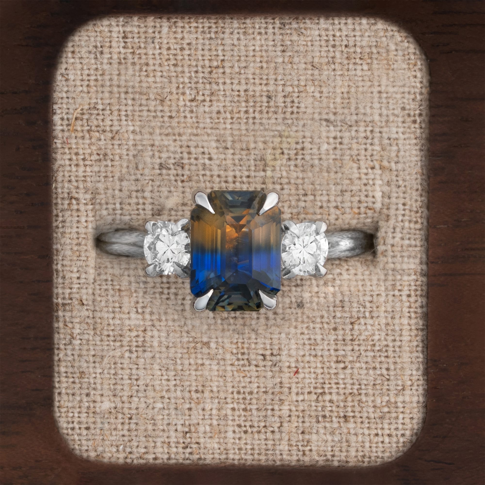 One of a kind sapphire and diamond ring