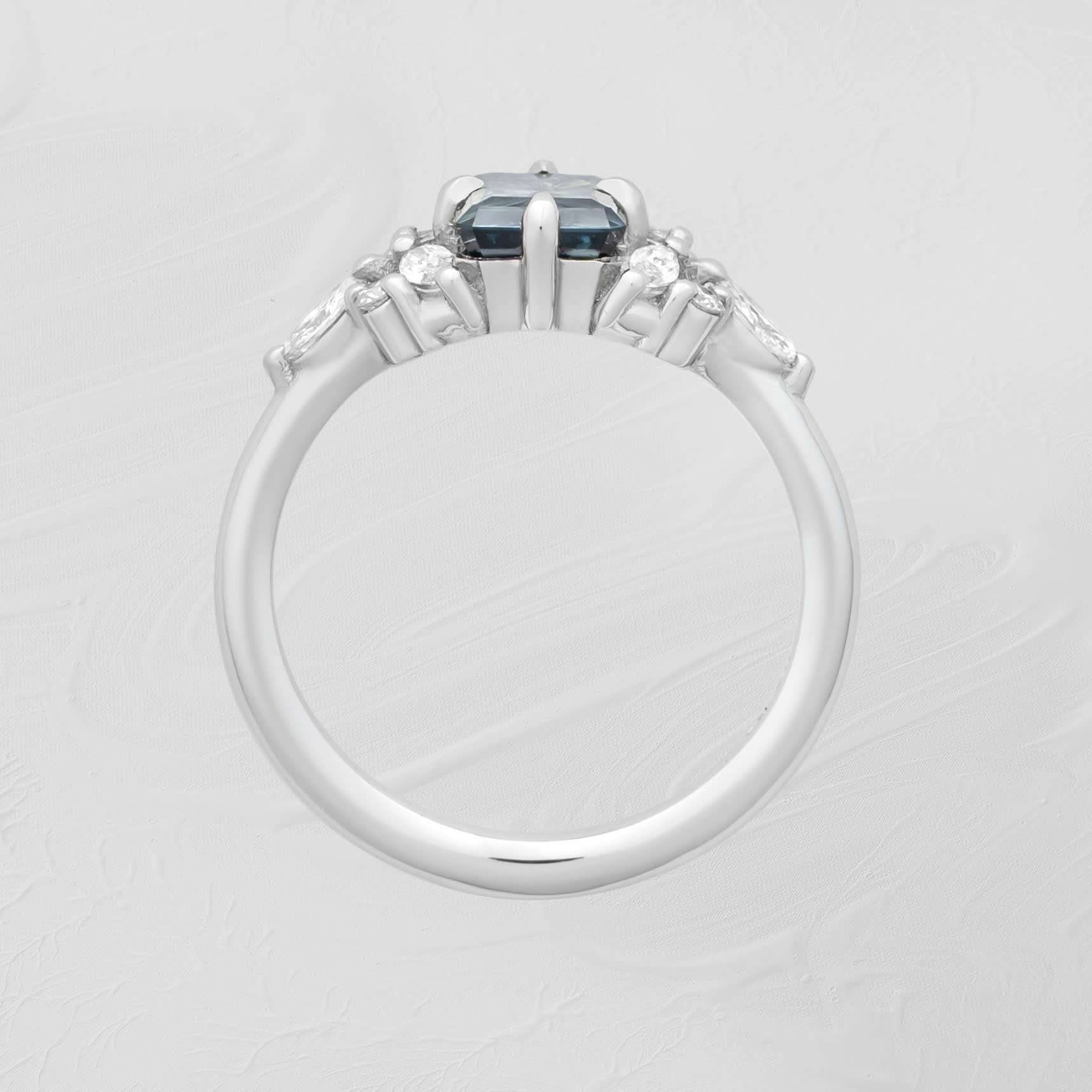 Teal starbrite sapphire and diamond ring — 2