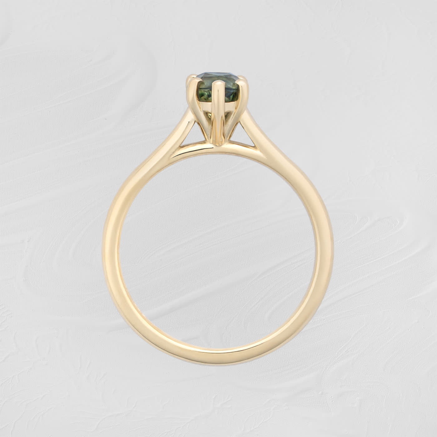 Pear cut parti sapphire solitaire ring — 3