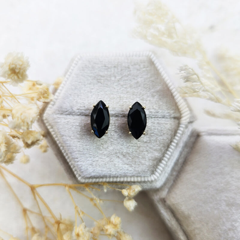 Marquise onyx earrings