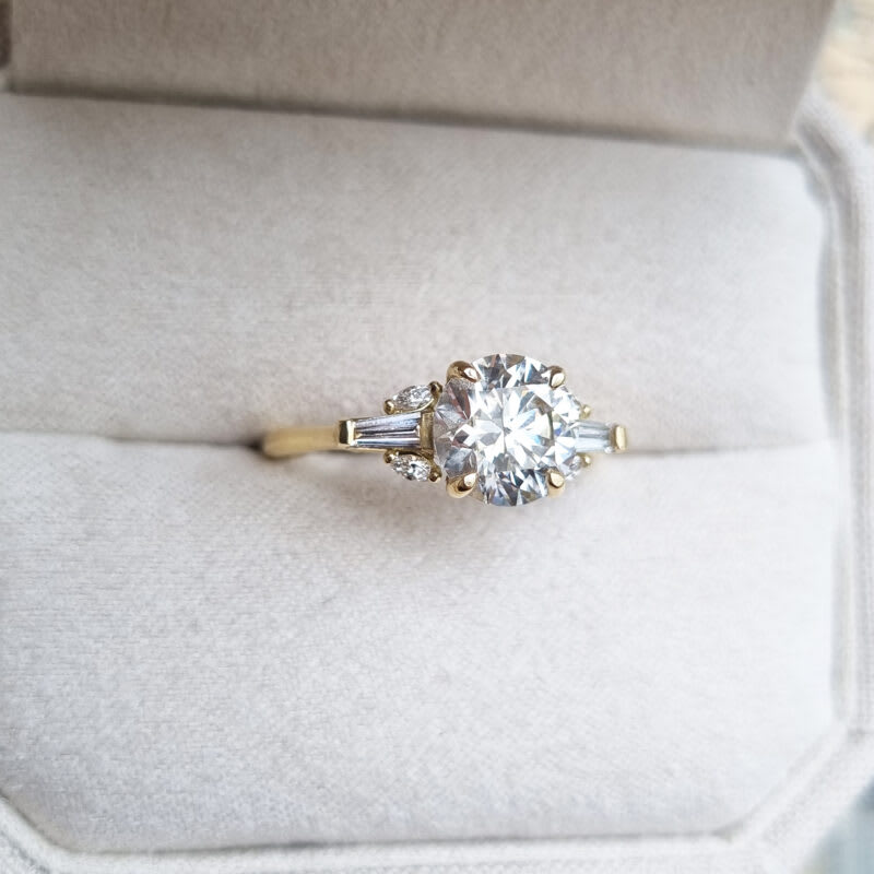 2 carat antique inspired lab grown diamond ring — 2