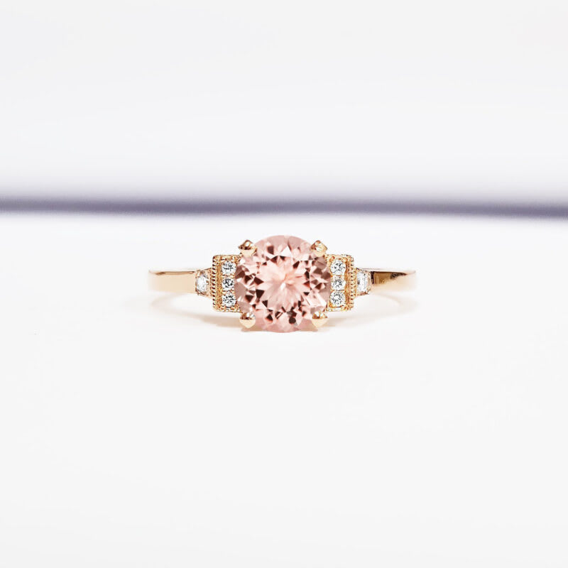 'Adelaide' Champagne sapphire and diamond engagement ring 