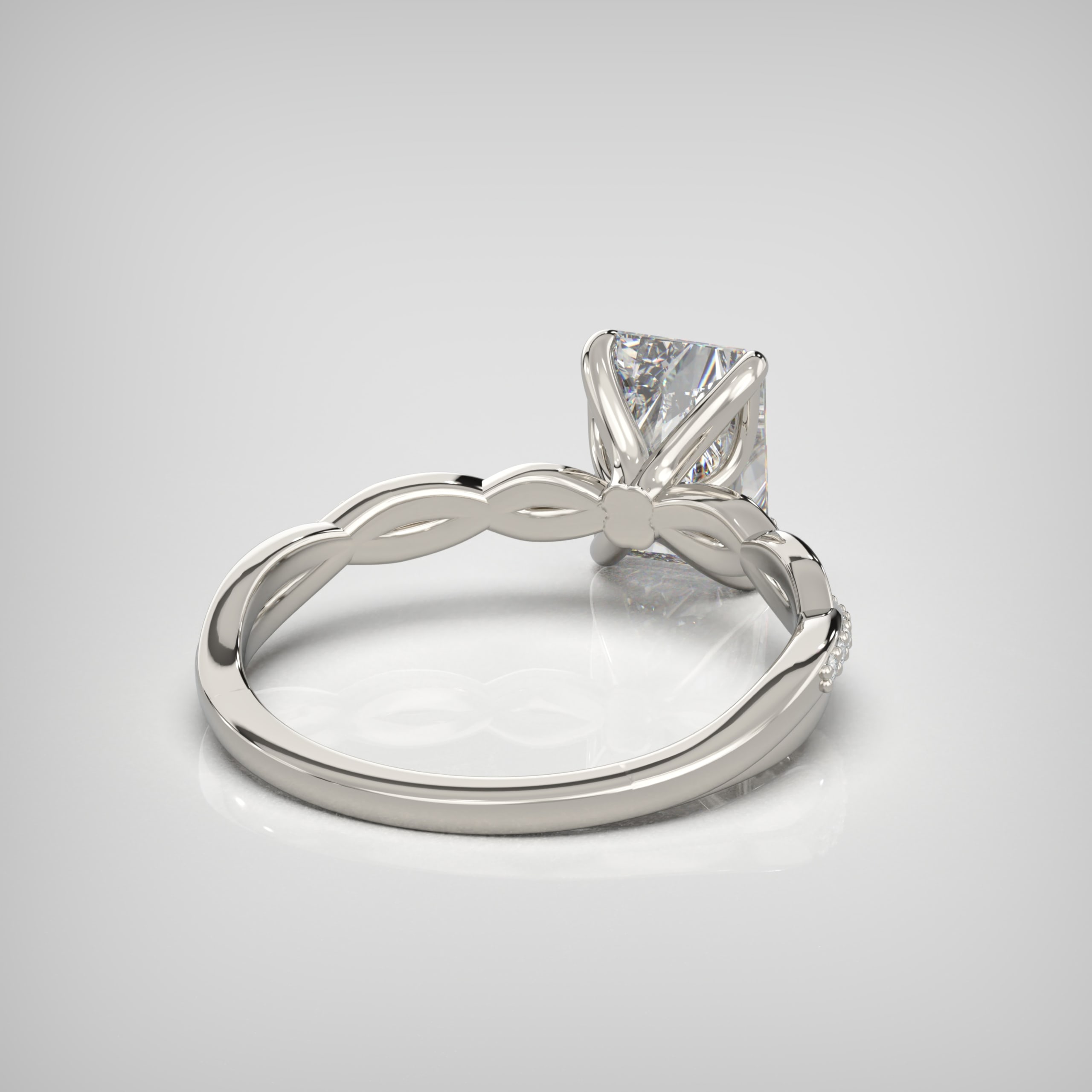 'Infinity Glow' Radiant Cut Solitaire with Infinity Band — 5