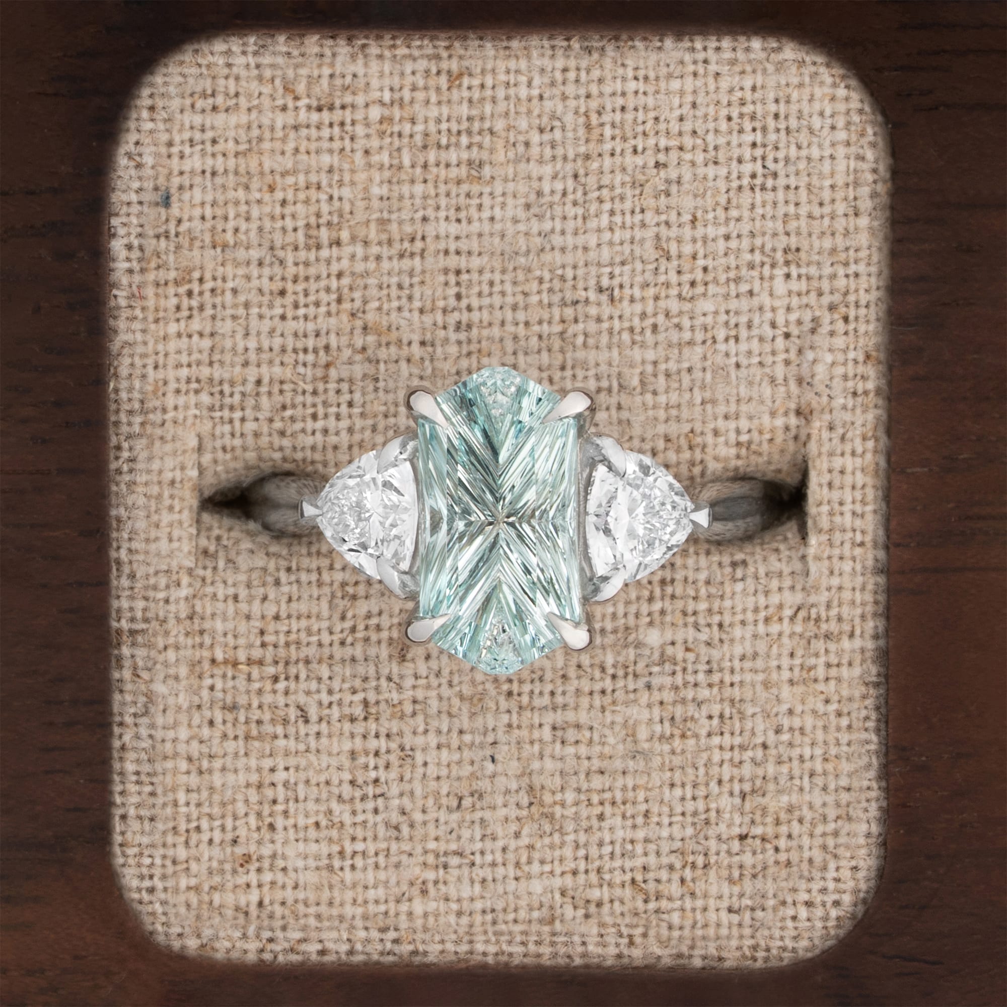John Dyer 'Deep Concave' Aquamarine and Diamond Trilogy