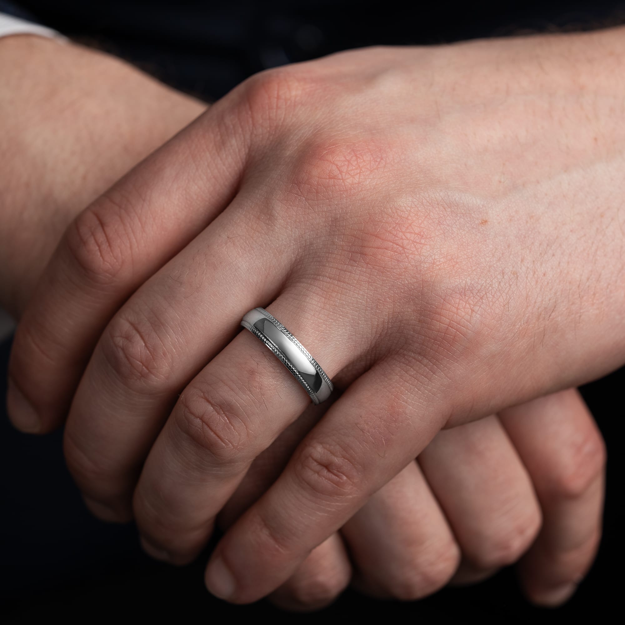 Milgrain wedding band  — 1