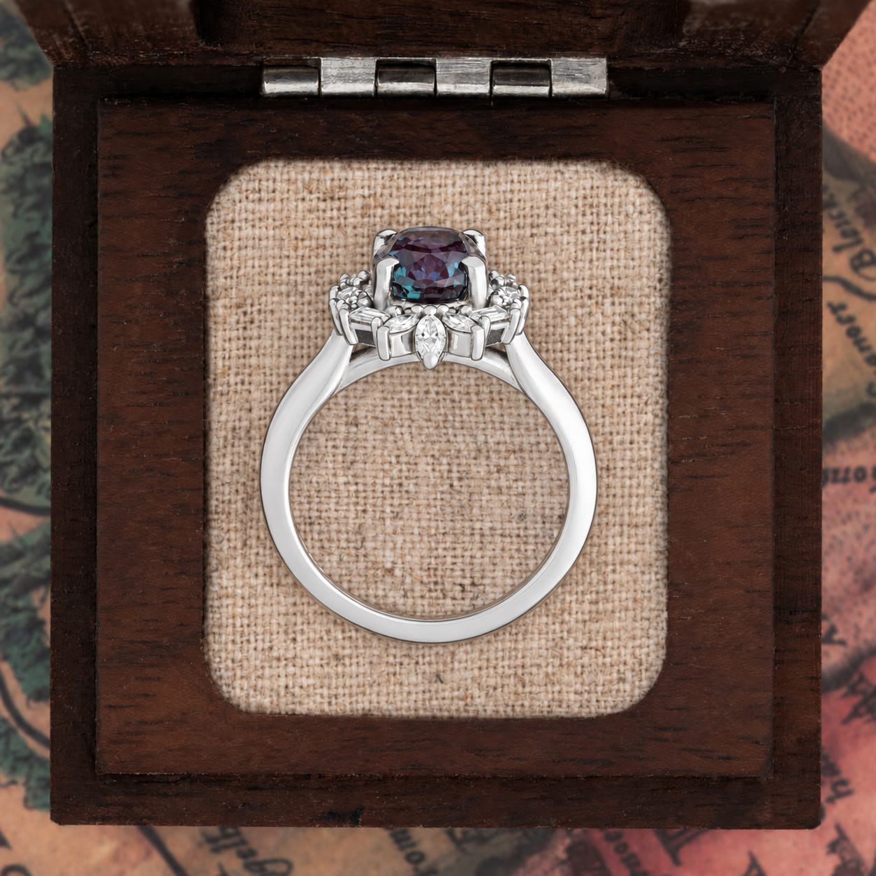 'The Orielle' Alexandrite and diamond ring  — 3