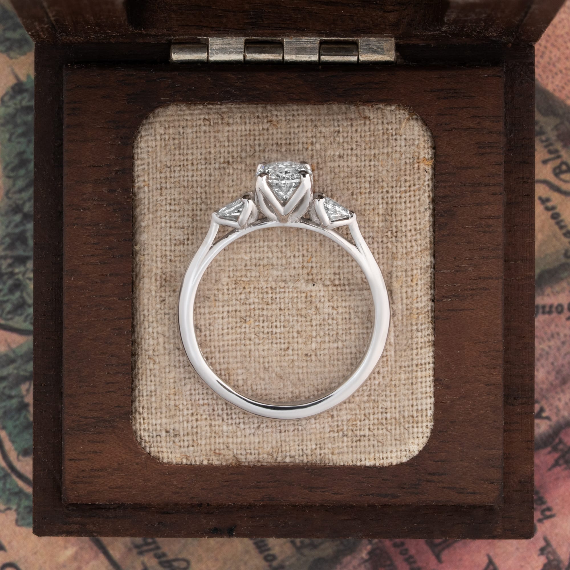 'Ava' Oval and pear lab grown diamond tulip ring — 5