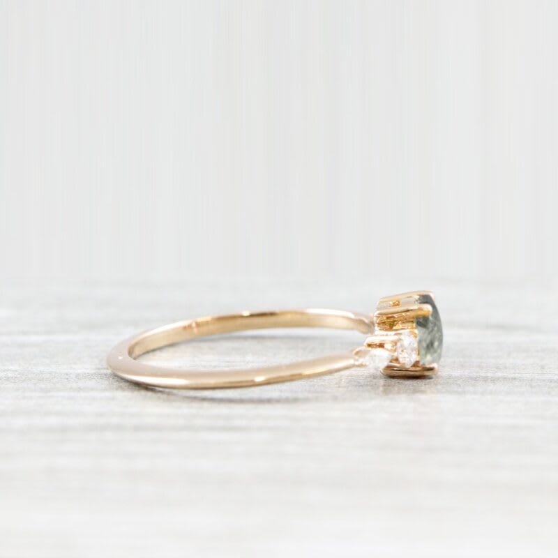 'Arlet' Salt and Pepper Diamond 5 Stone Engagement Ring  - alternate view