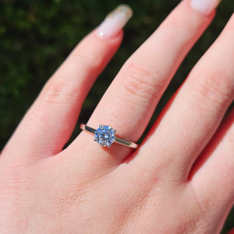 Round brilliant cut solitaire lab grown diamond ring — 2
