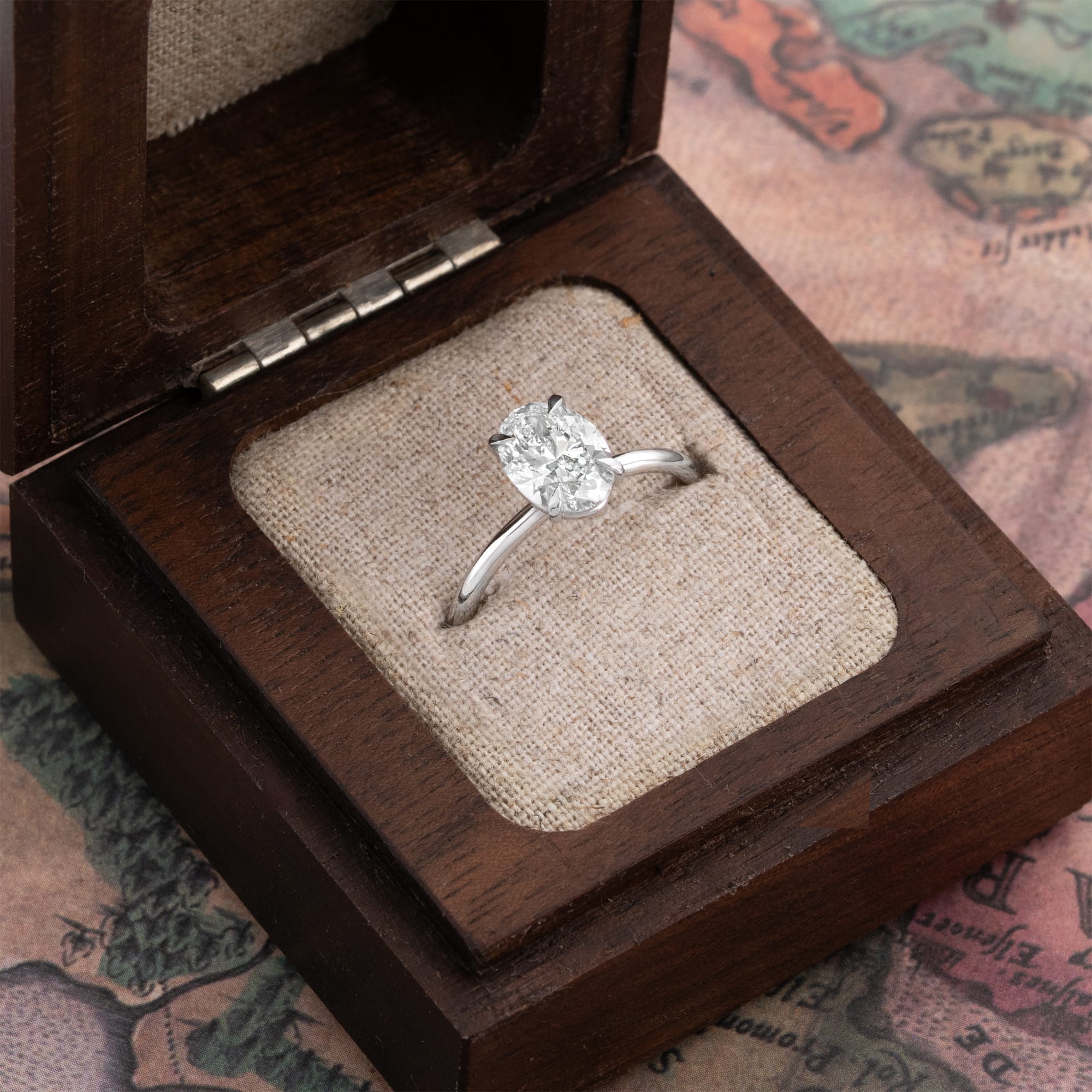 Oval lab grown diamond solitaire ring in platinum — 3