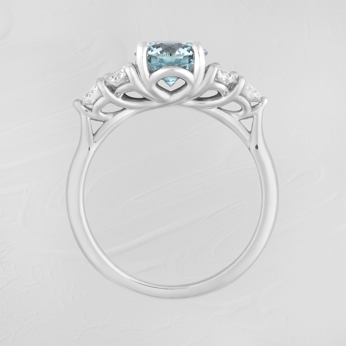 Fancy vivid blue lab diamond ring  — 2