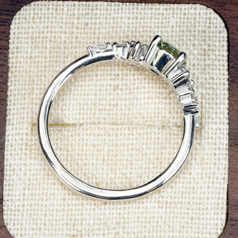 Bi colour precision sapphire and diamond floral ring — 3