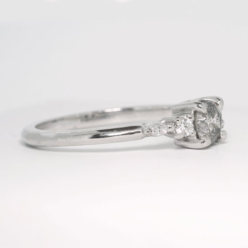 'Arlet' Salt and pepper diamond engagement 5 stone ring — 3