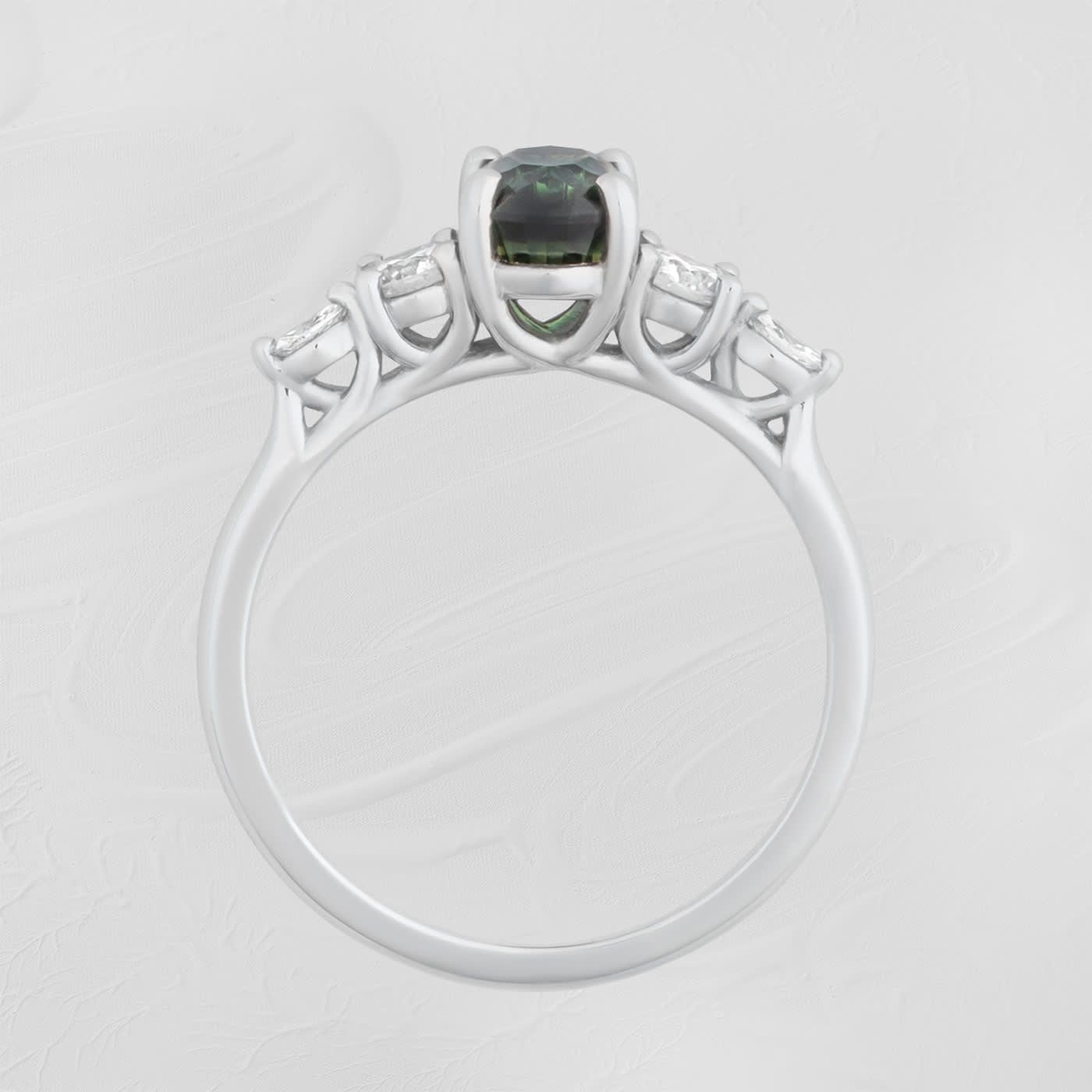 Oval parti starbrite sapphire and diamond ring — 3