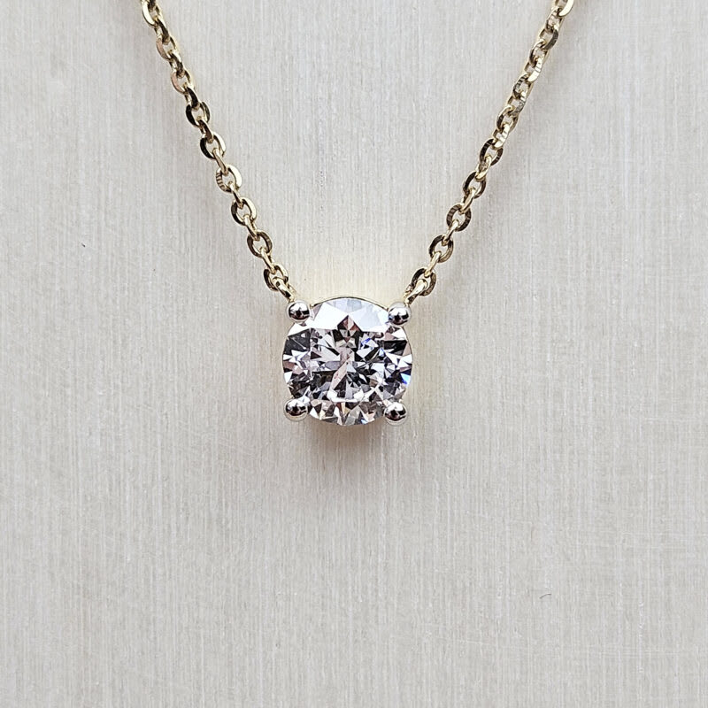 Lab grown diamond necklace in 14ct yellow gold — 1