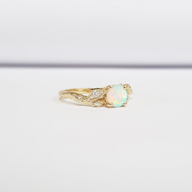 Opal Leaf Engagement ring — 4