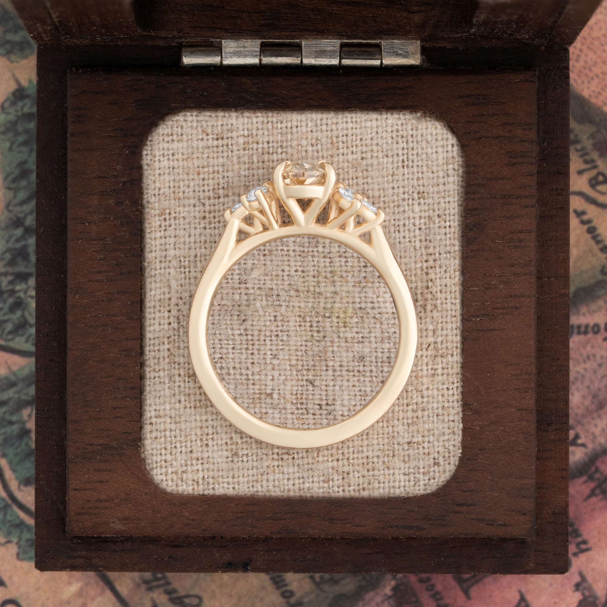 'Dawnflower' Golden yellow lab grown diamond ring — 2