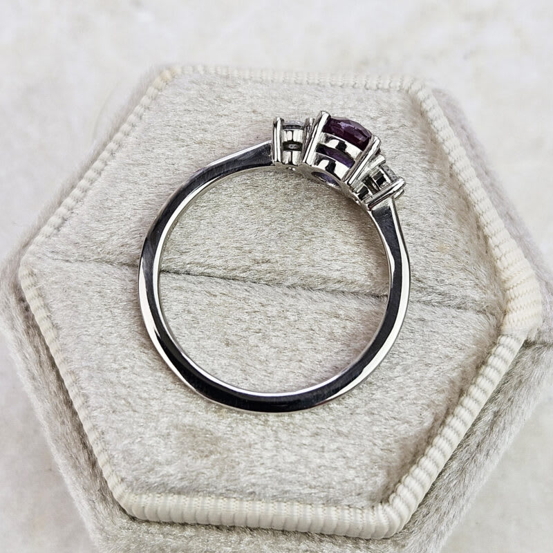 Alexandrite and diamond trilogy ring — 4