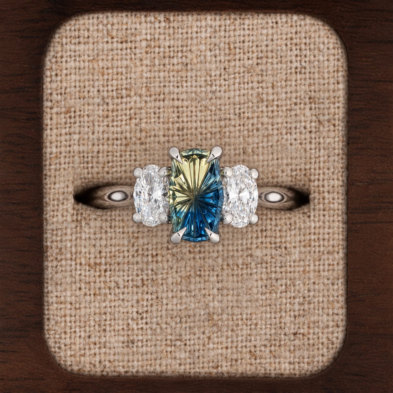 'Felicity' Fantasy cut Australian parti sapphire ring — 1
