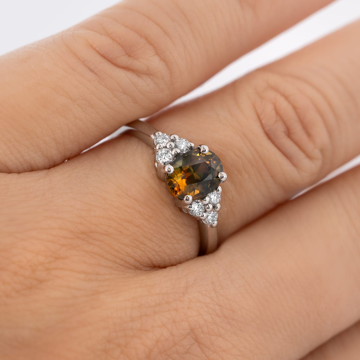 Unique parti sapphire and diamond ring — 4