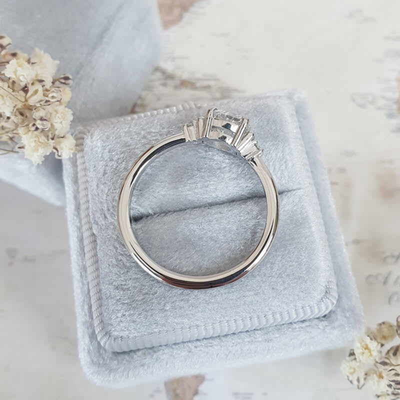 Art deco inspired lab grown diamond engagement ring — 3