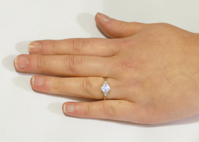 'Maeve' Moonstone and diamond engagement ring — 2