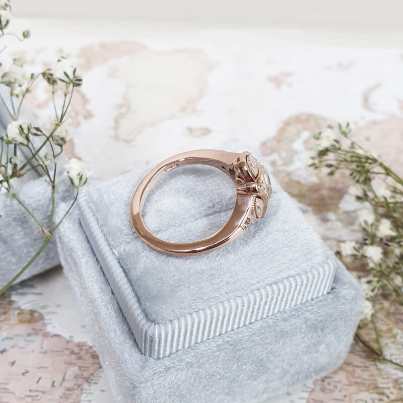Moonstone and diamond art deco inspired  ring — 5