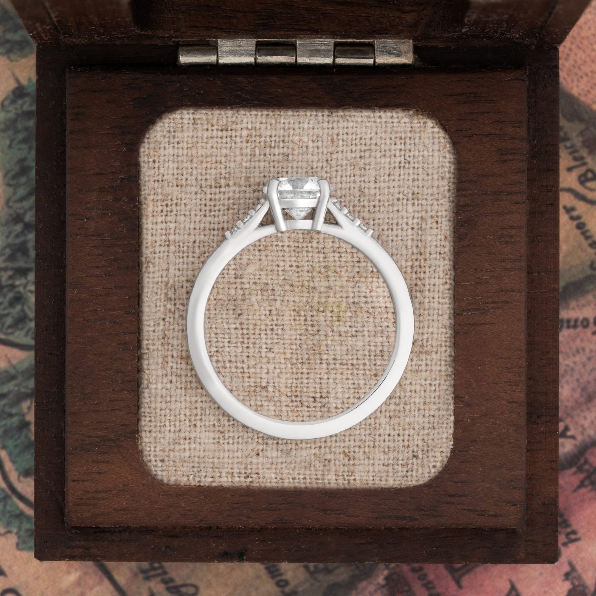 Round brilliant cut solitaire lab grown diamond ring — 4