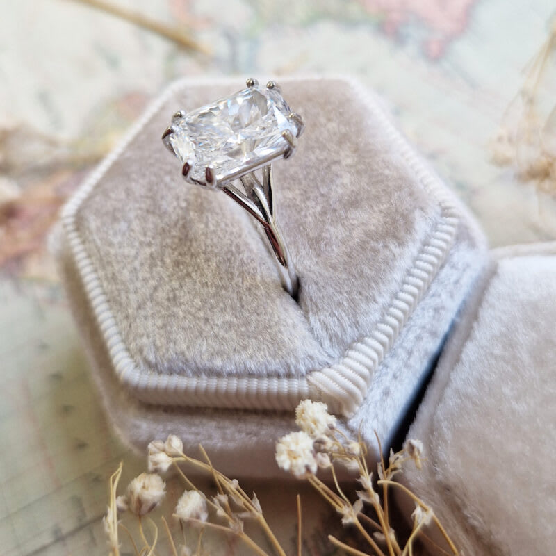 Cushion lab grown diamond ring in platinum — 3
